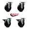 Service Caster 4'' Hard Rubber Wheel Swivel Top Plate Caster Set with 2 Posi Brakes, 4PK SCC-20S414-HRS-2-PLB-2 - alternate 5